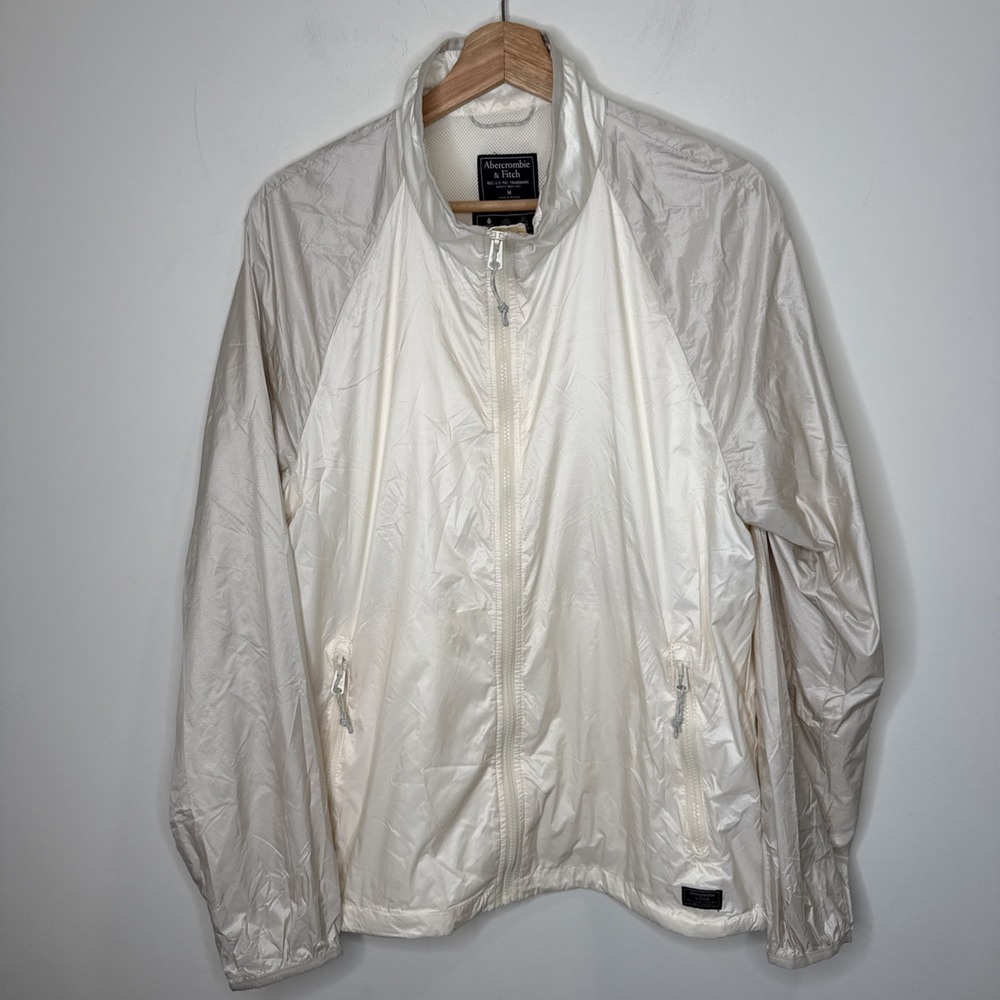 Abercrombie & Fitch Windbreaker Jacket Men's M Packable Zip Up Water Resistant